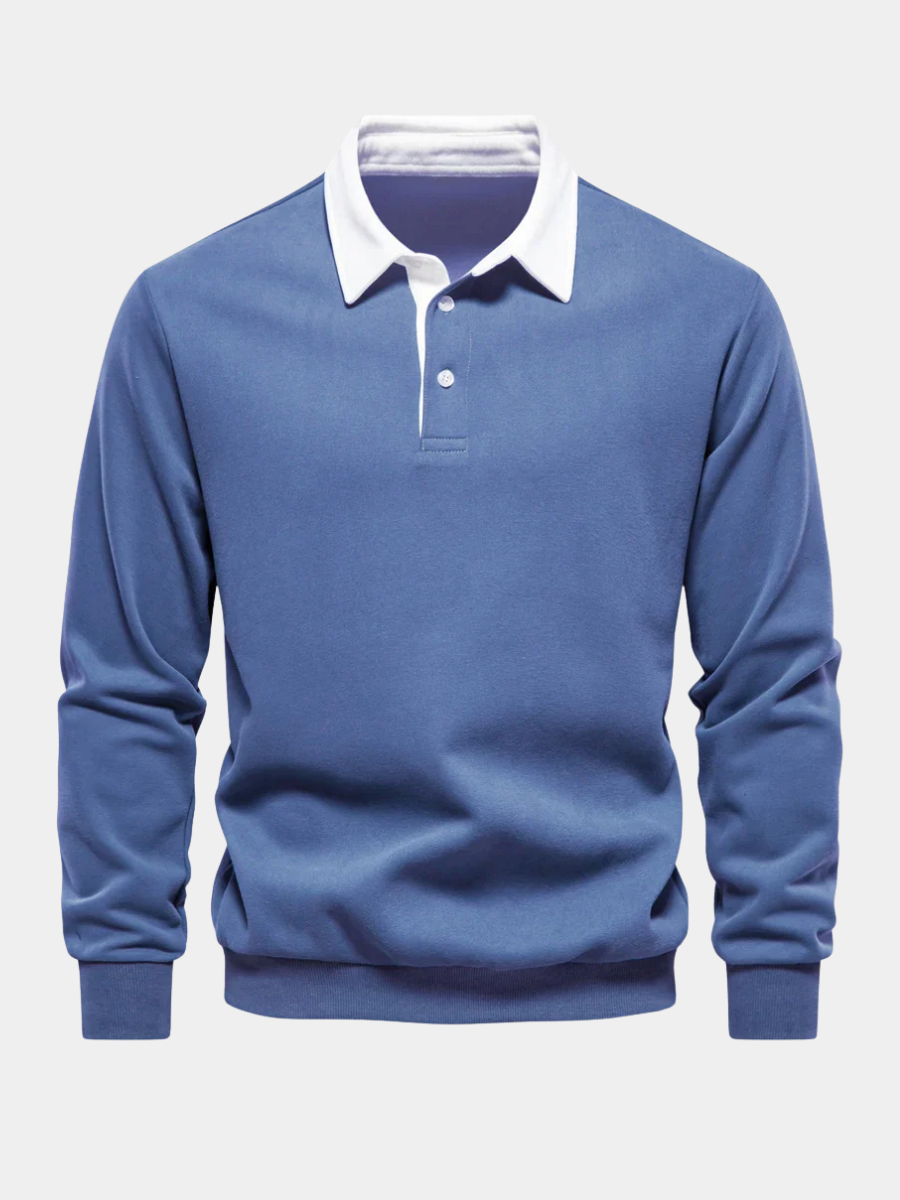 Men's Polo-Collar Jumper | Soft and Warm