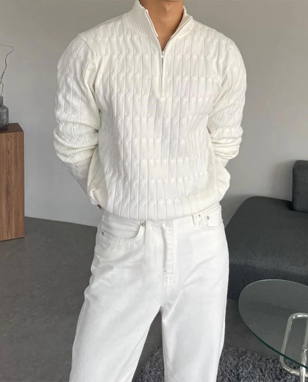 Maglione Uomo Mezza Zip | Trama Calda e Avvolgente 1