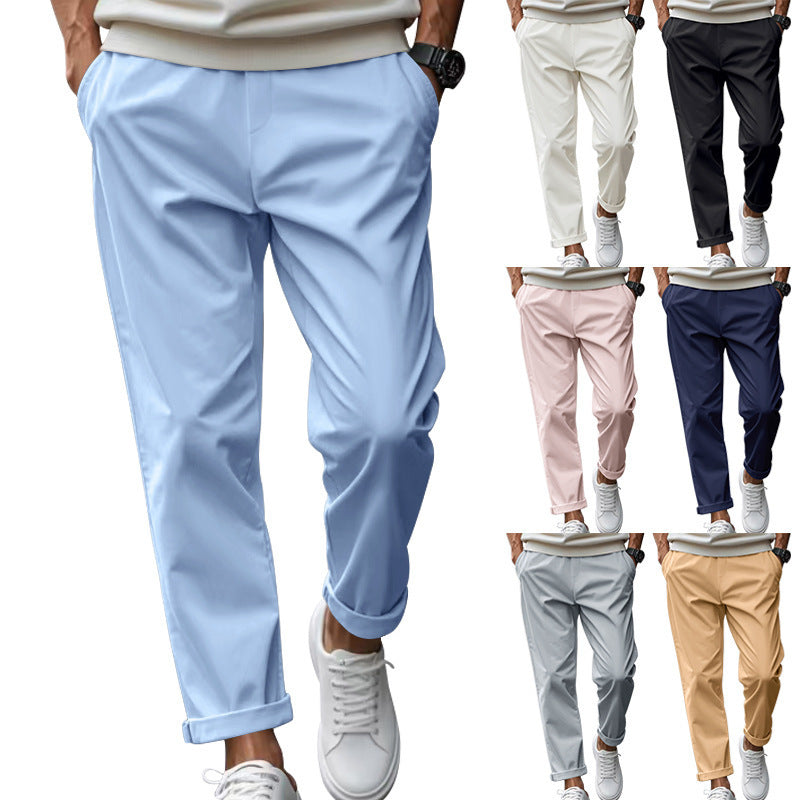 Men's Relaxed Fit Casual Trousers Practical Pockets