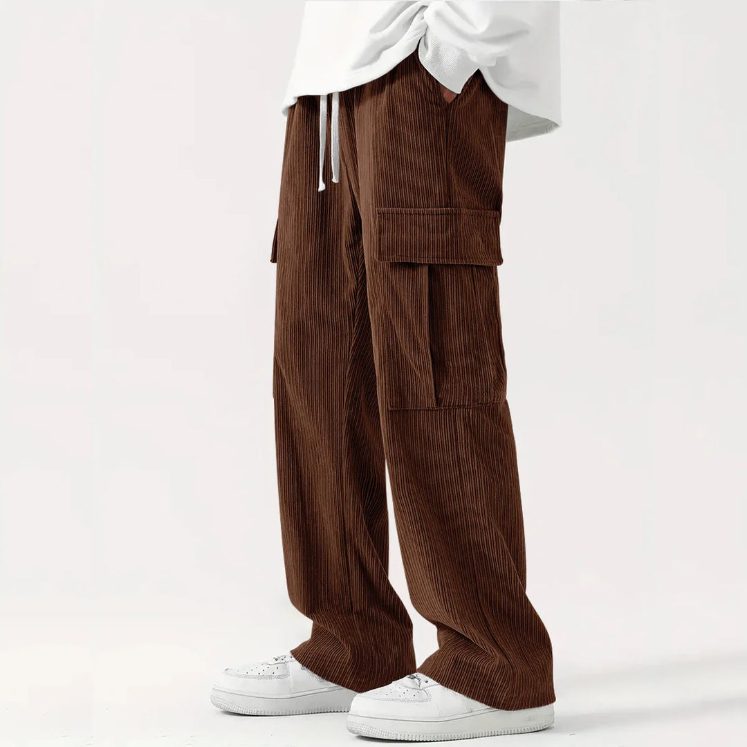 Men's Relaxed Fit Trousers Adjustable Drawstring Fastening
