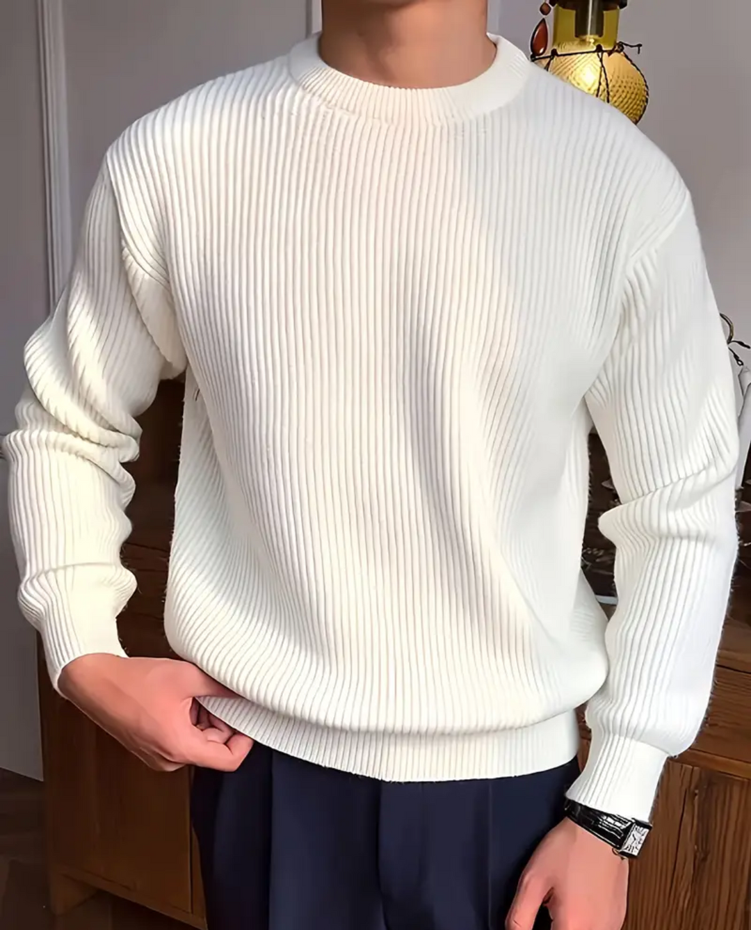 Maglione a Coste Uomo | Vestibilità Strutturata 1