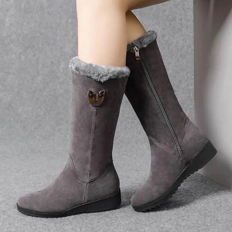 Mid-Calf Suede Boots for Women – Stylish &amp; Warm