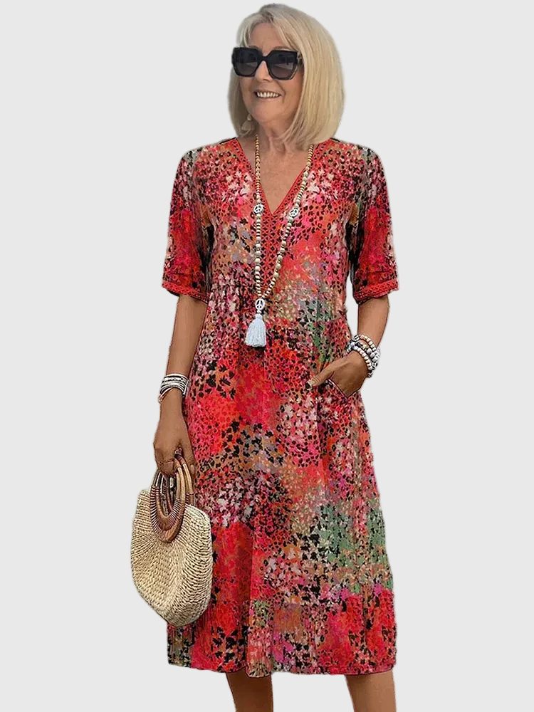 Sofía | Elegante Vestito Midi Floreale 1