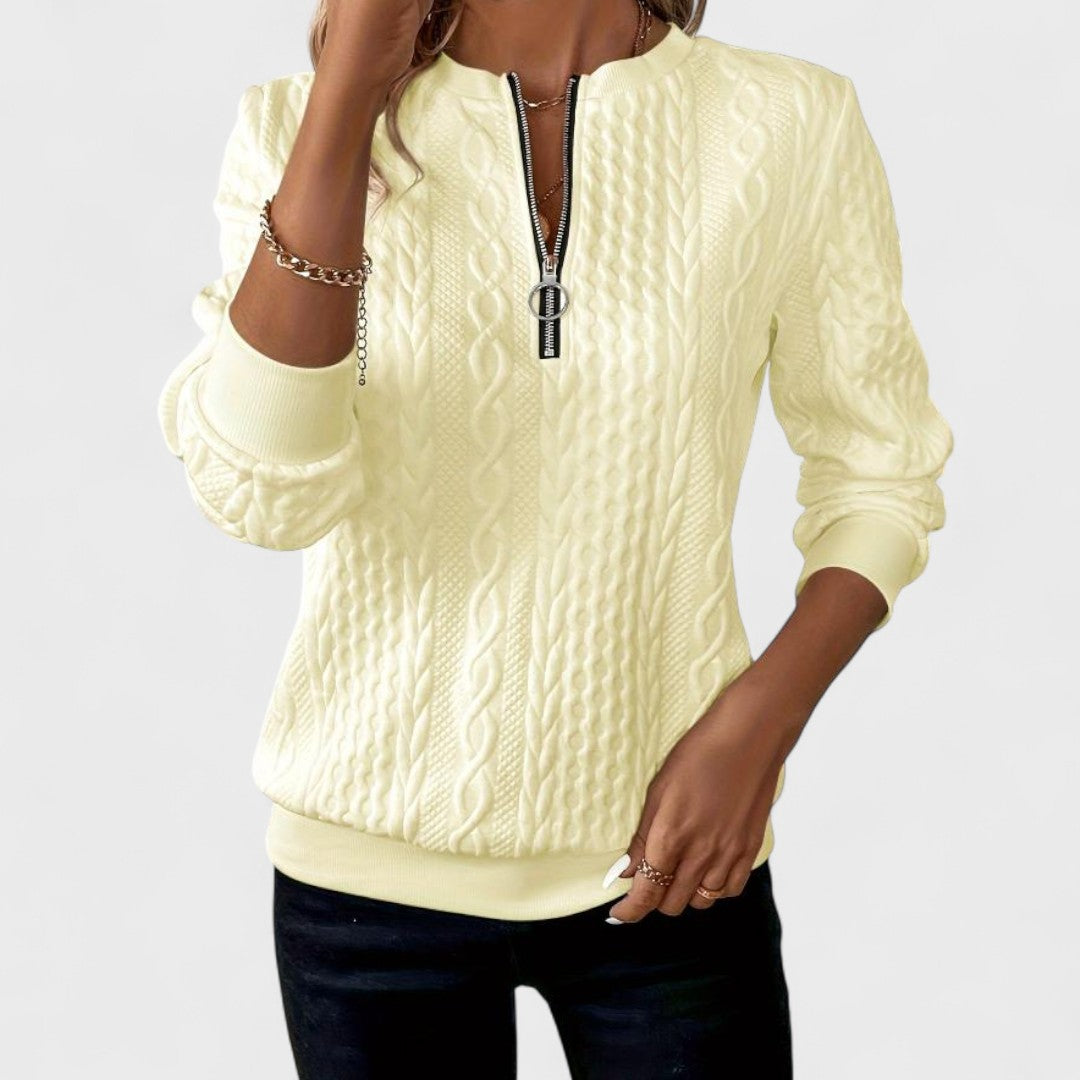 Minda - Maglione Da Donna Con Zip E Lavorazione A Trecce 4