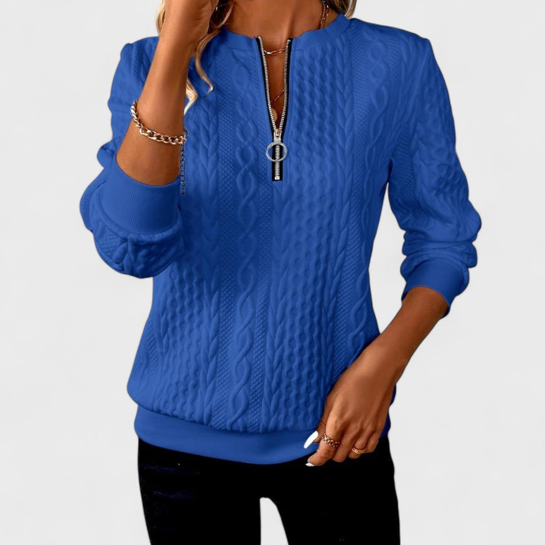Minda - Maglione Da Donna Con Zip E Lavorazione A Trecce 5