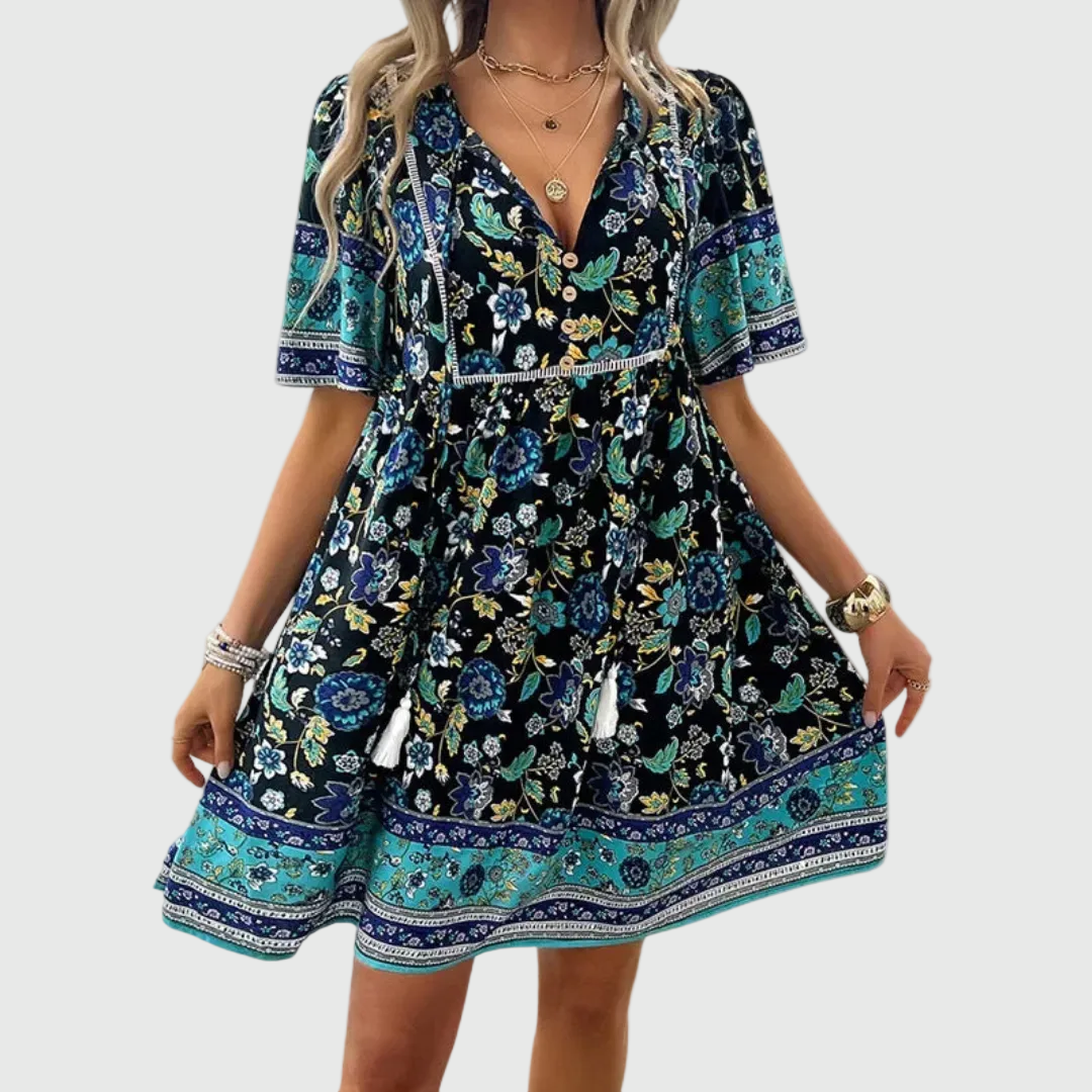 Mini abito floreale Donna | Scollo a V e linea fluida valorizzante