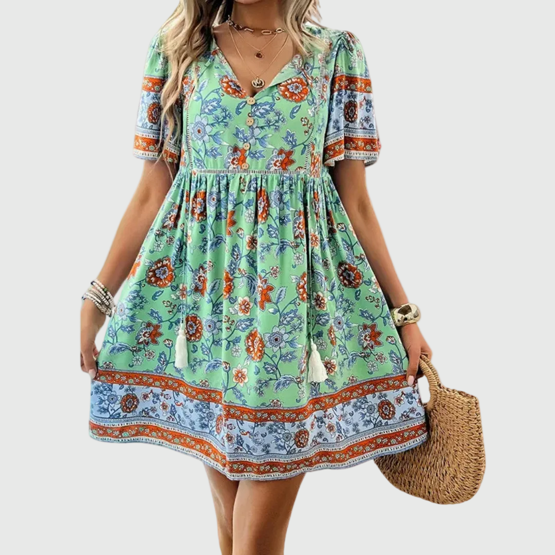 Mini abito floreale Donna | Scollo a V e linea fluida valorizzante