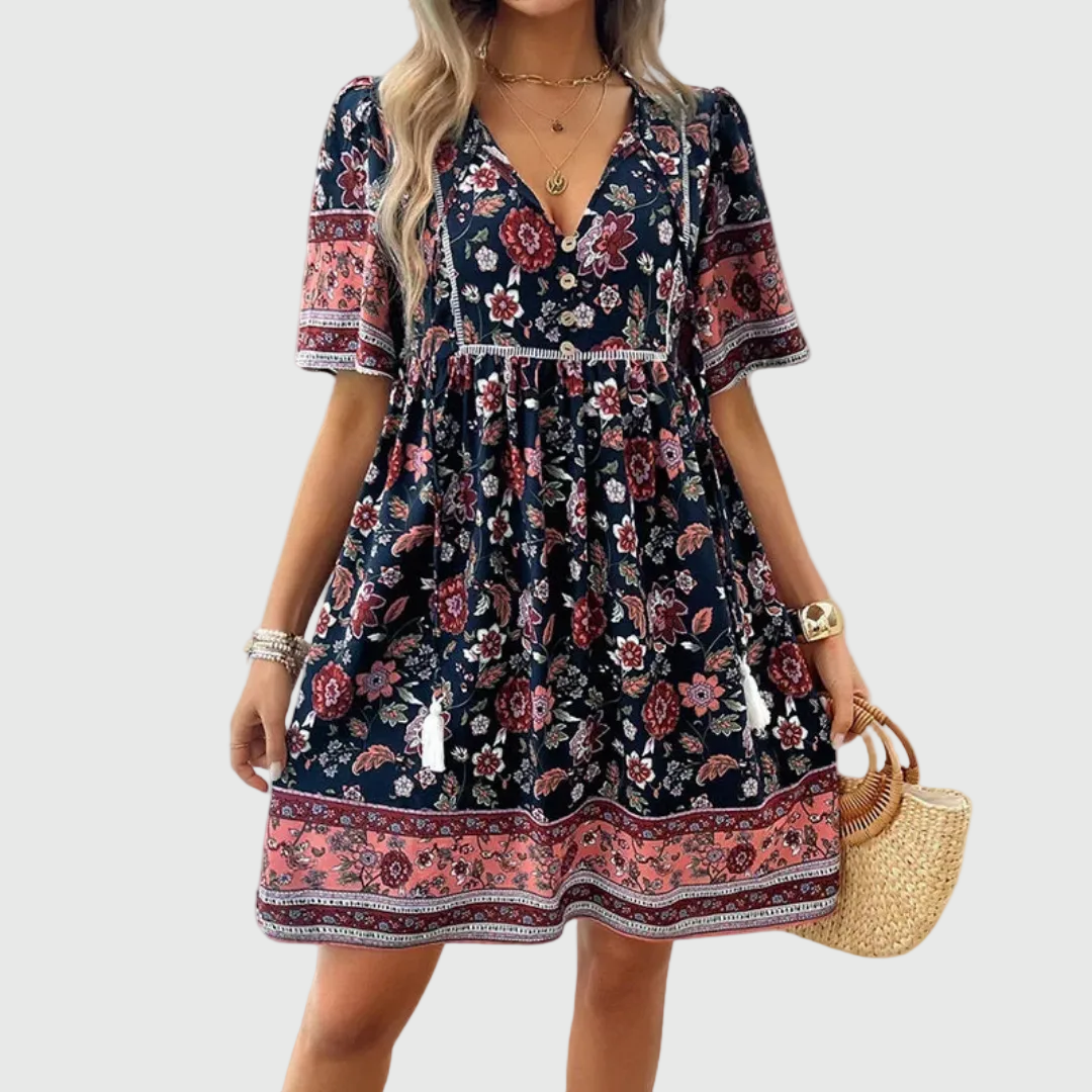 Mini abito floreale Donna | Scollo a V e linea fluida valorizzante