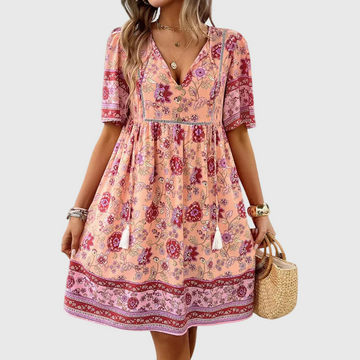 Mini abito floreale Donna | Scollo a V e linea fluida valorizzante