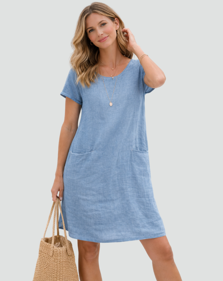 Mini abito da donna in lino con tasche - Leggero e disinvolto 1
