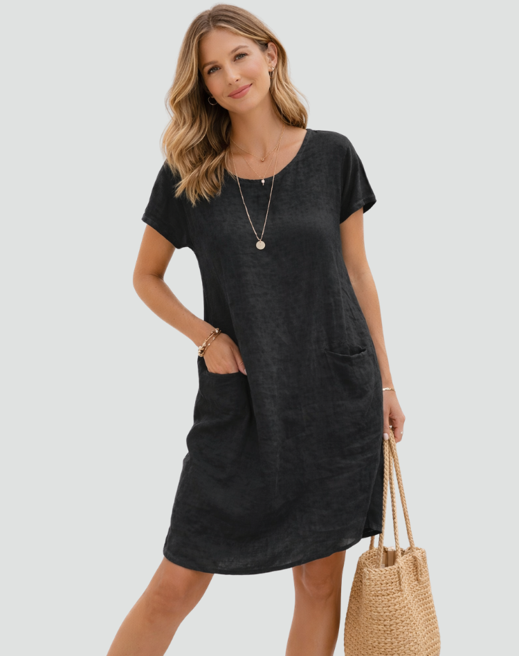 Mini abito da donna in lino con tasche - Leggero e disinvolto 2