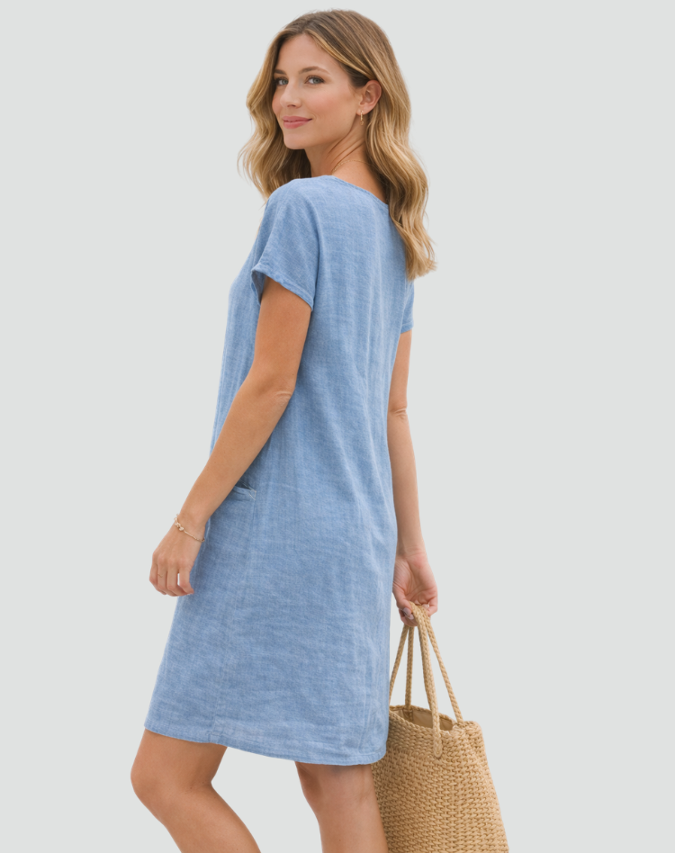 Mini abito da donna in lino con tasche - Leggero e disinvolto 5