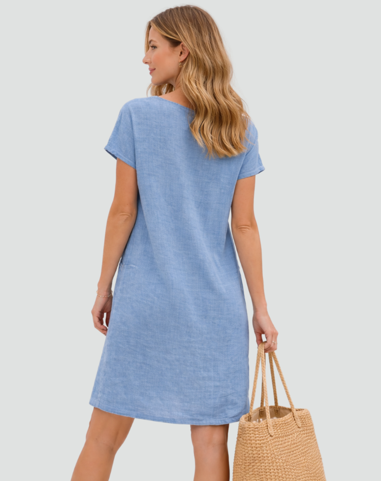 Mini abito da donna in lino con tasche - Leggero e disinvolto 6