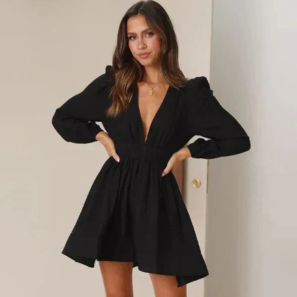 Mini abito nero chic autunnale - Collezione SARAH 0