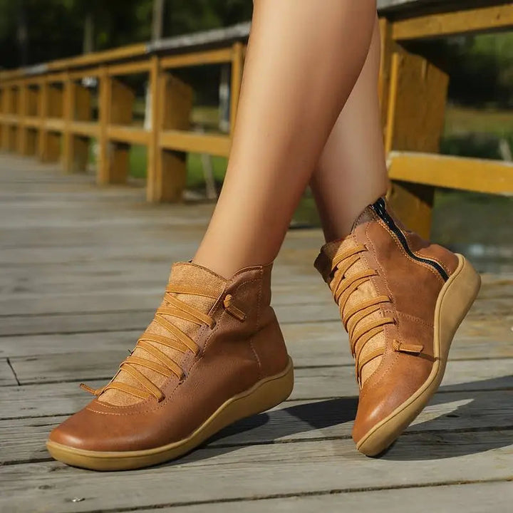 Minimalist Lace-Up Ankle Boots for Women – Stylish &amp; Versatile