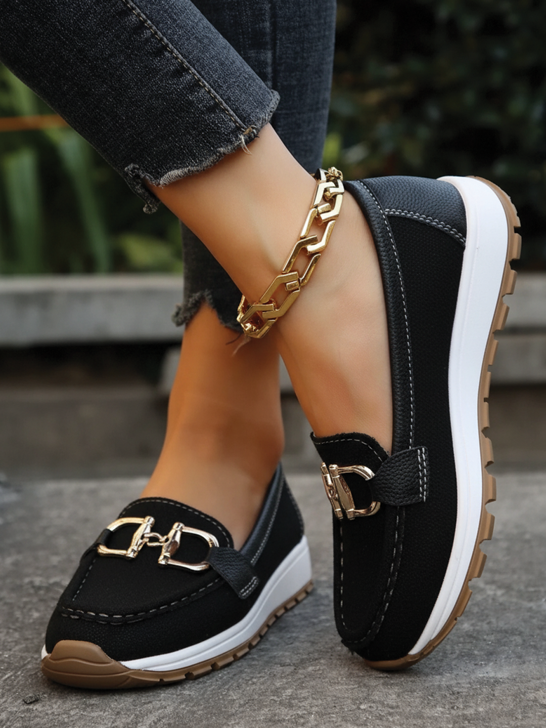 Mocassini Donna | Catena Dorata & Comfort Platform Tutto il Giorno