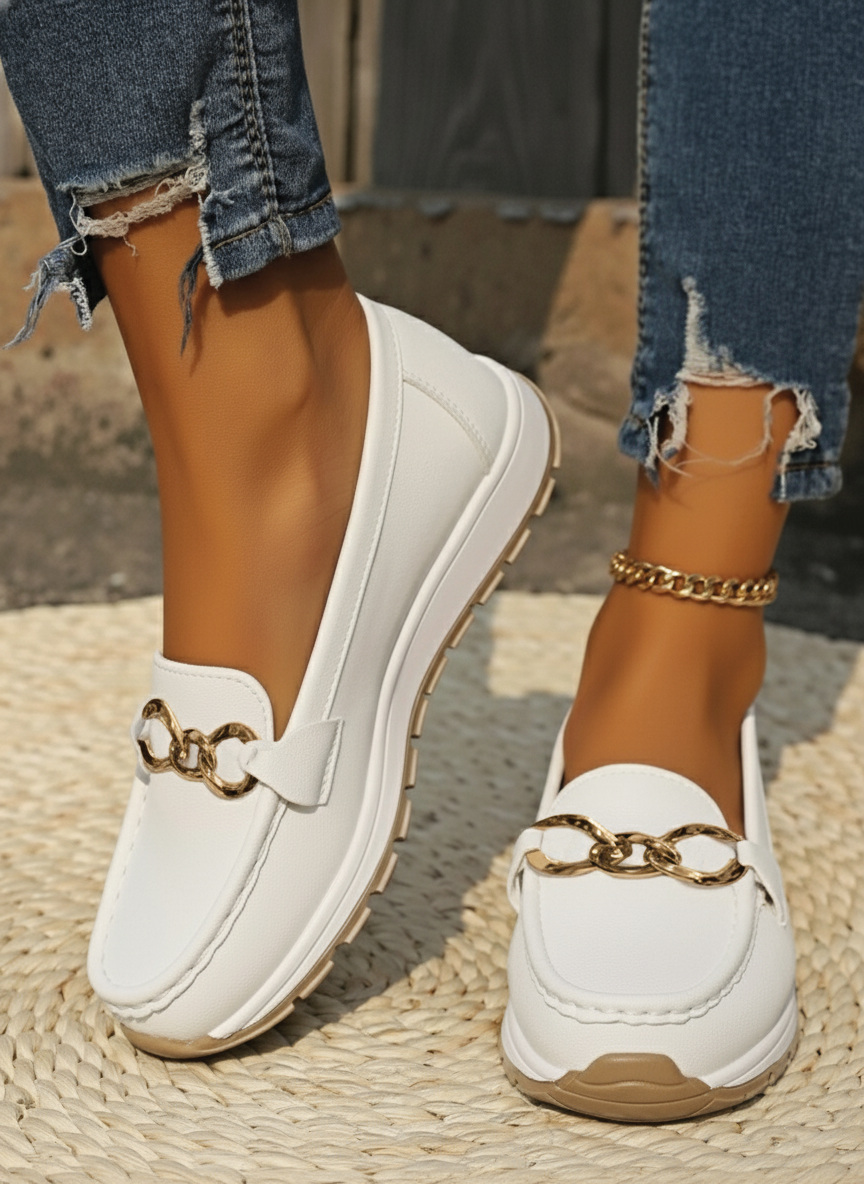 Mocassini Donna | Catena Dorata & Comfort Platform Tutto il Giorno