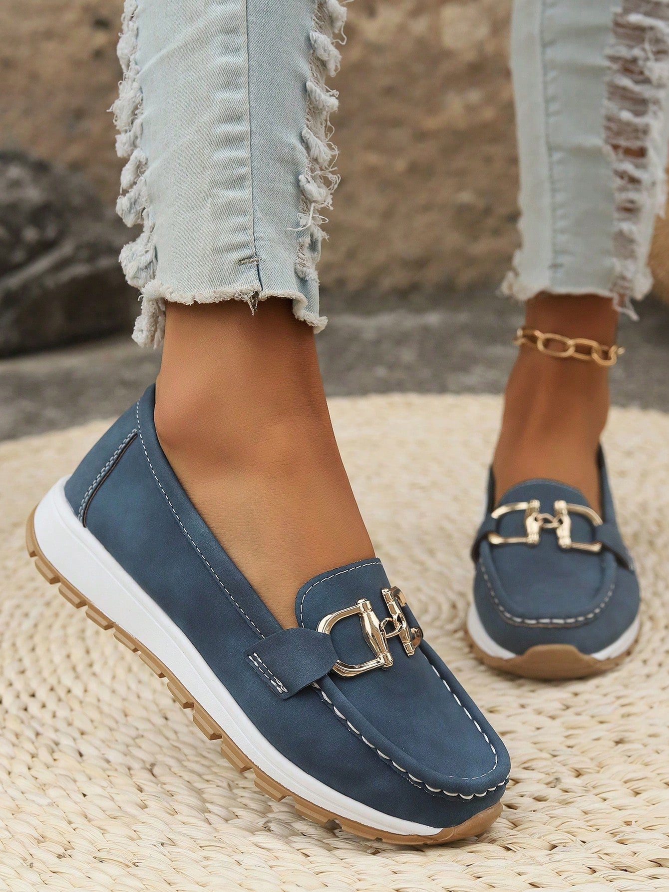 Mocassini Donna | Catena Dorata & Comfort Platform Tutto il Giorno