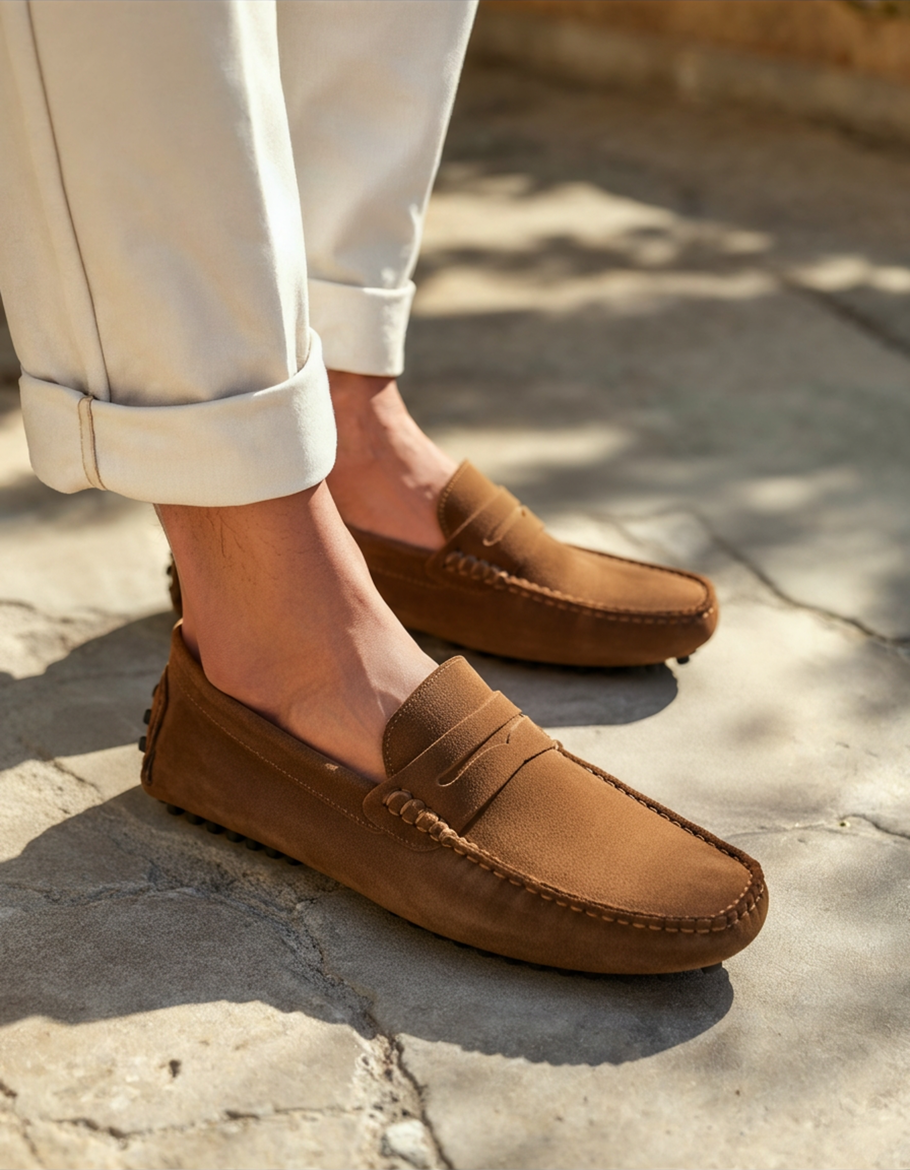 Mocassini in Pelle Scamosciata Uomo | Slip-On Comodi & Passo Stabile