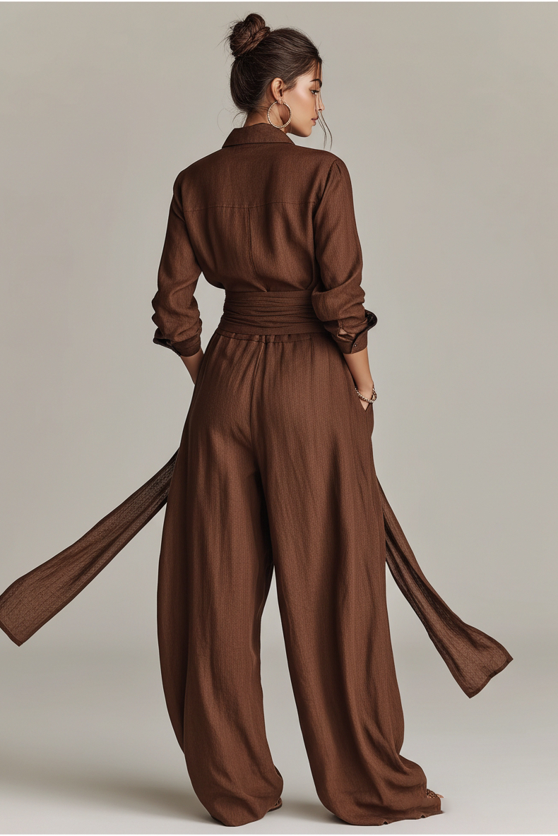 Noémie | Combinazione elegante fluida con cintura e taglio ampio 6