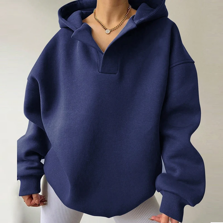 Dames Oversized Hoodie – Capuchon met Losvallende Comfortabele Pasvorm Groen / S - AIDA LENA
