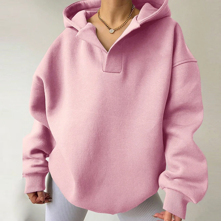 Dames Oversized Hoodie – Capuchon met Losvallende Comfortabele Pasvorm Groen / S - AIDA LENA