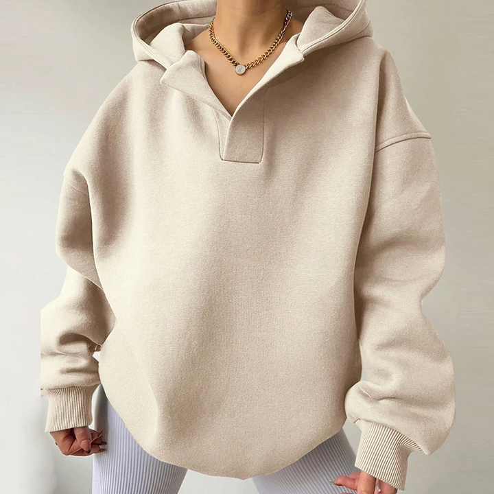 Dames Oversized Hoodie – Capuchon met Losvallende Comfortabele Pasvorm Groen / S - AIDA LENA