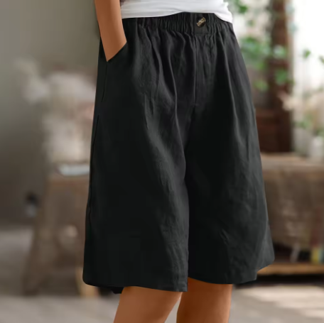 Pantaloncini Donna | Larghi con Vita Elastica & Tasche Laterali