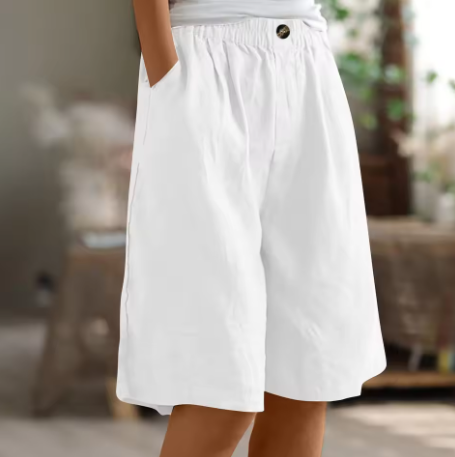 Pantaloncini Donna | Larghi con Vita Elastica & Tasche Laterali