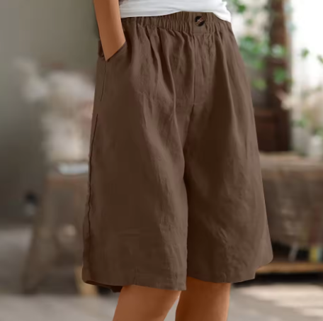 Pantaloncini Donna | Larghi con Vita Elastica & Tasche Laterali