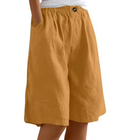 Pantaloncini Donna | Larghi con Vita Elastica & Tasche Laterali