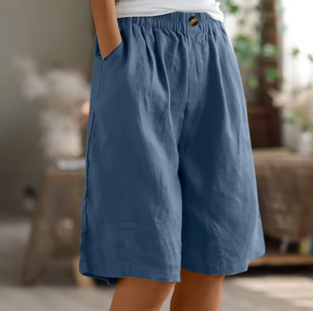 Pantaloncini Donna | Larghi con Vita Elastica & Tasche Laterali