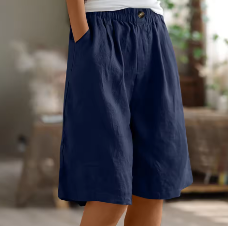 Pantaloncini Donna | Larghi con Vita Elastica & Tasche Laterali