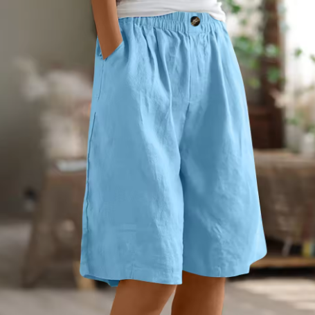 Pantaloncini Donna | Larghi con Vita Elastica & Tasche Laterali