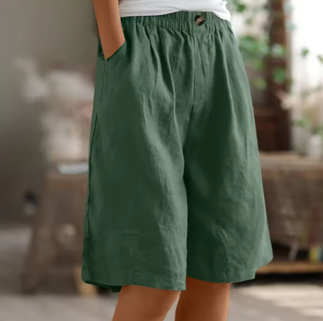 Pantaloncini Donna | Larghi con Vita Elastica & Tasche Laterali