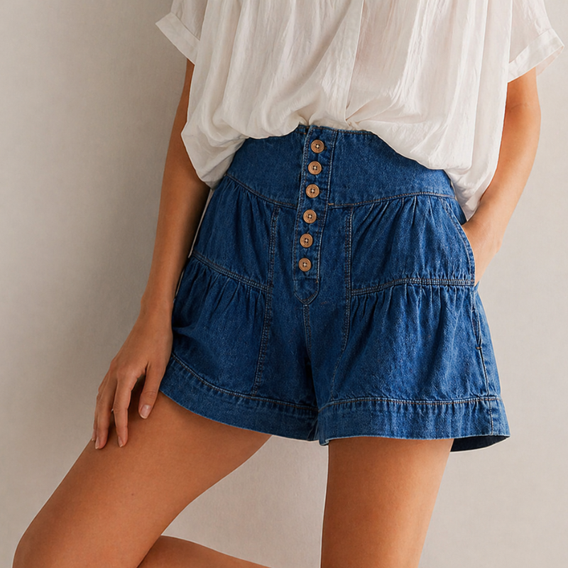 Pantaloncini donna con volant a vita alta - Leggeri ed estivi 4