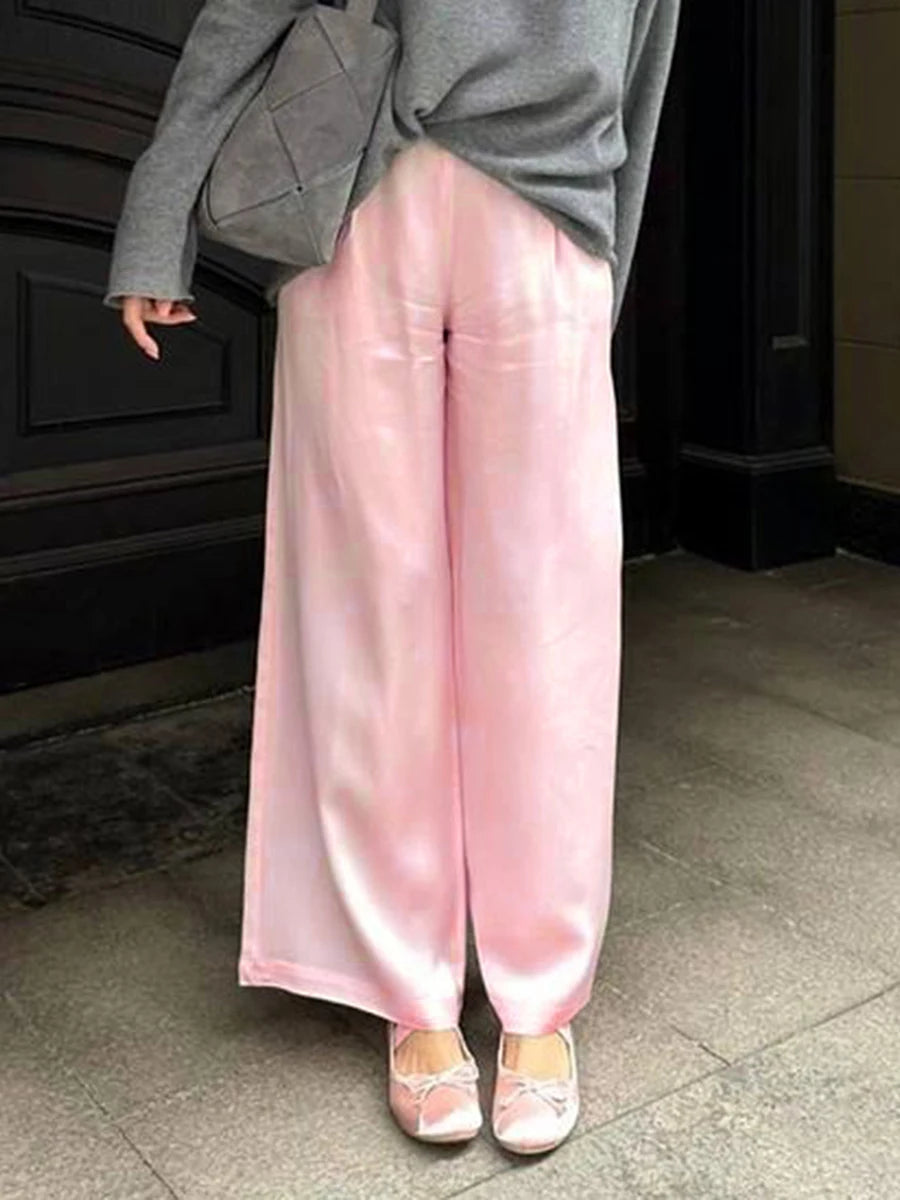 Pantaloni Donna | Palazzo in Raso con Vita Elastica & Gamba Dritta