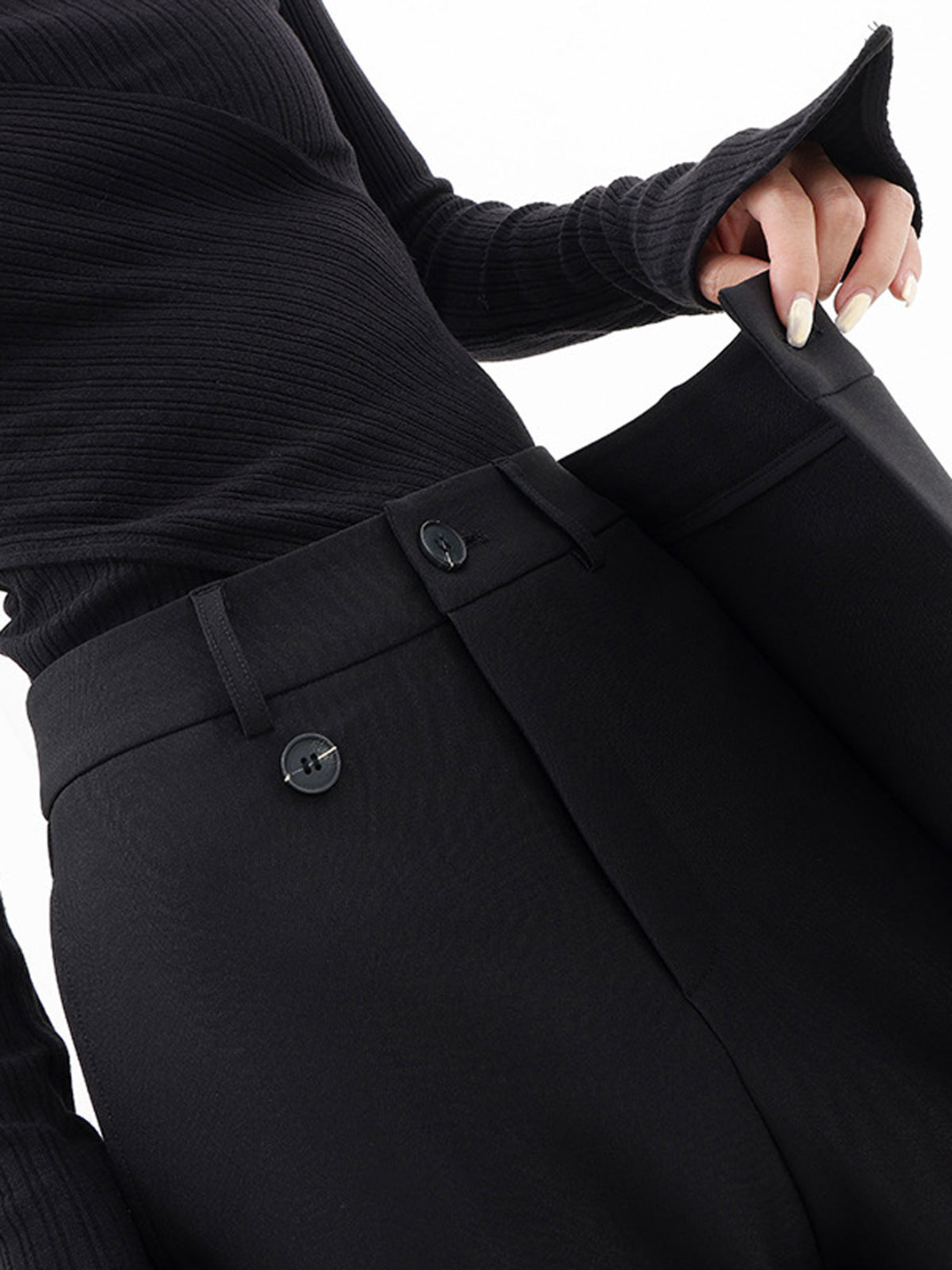 Pantaloni Donna a Gamba Larga | Chiusura Asimmetrica & Design Sartoriale