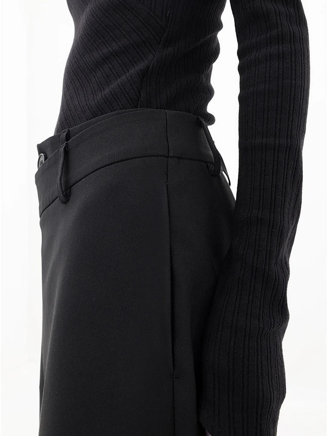 Pantaloni Donna a Gamba Larga | Chiusura Asimmetrica & Design Sartoriale