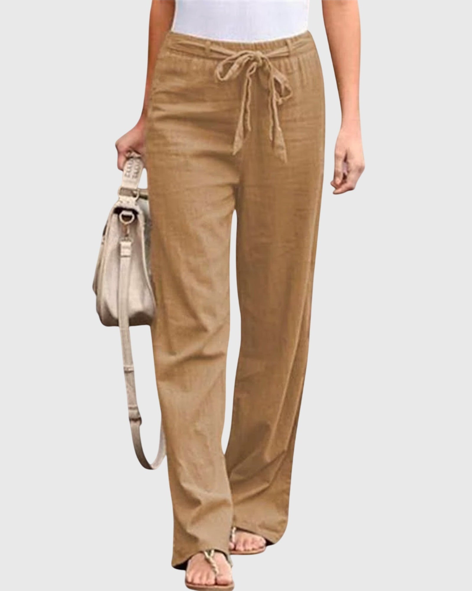 Pantaloni Donna a Vita Alta | Gamba Larga & Fiocco in Vita
