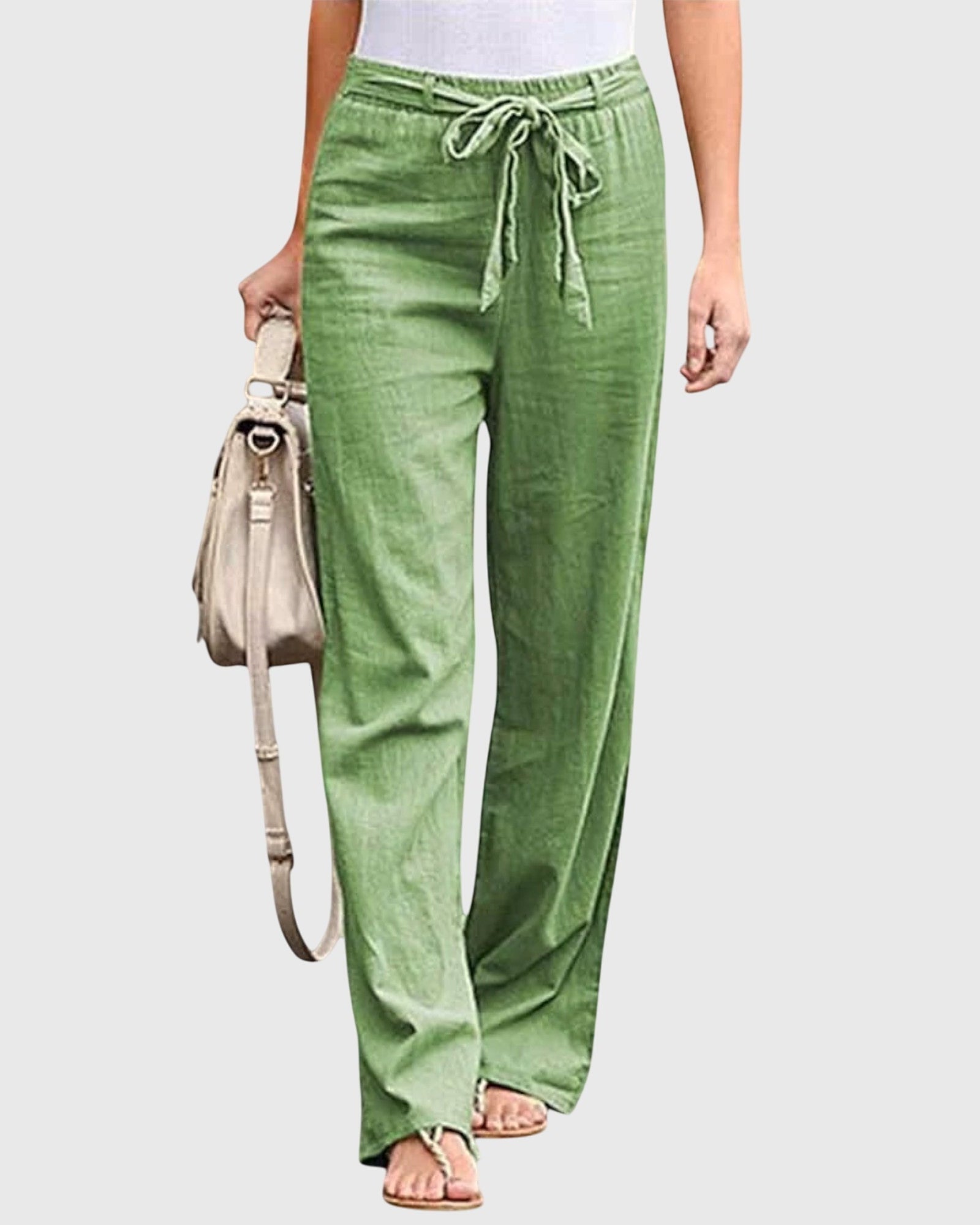 Pantaloni Donna a Vita Alta | Gamba Larga & Fiocco in Vita