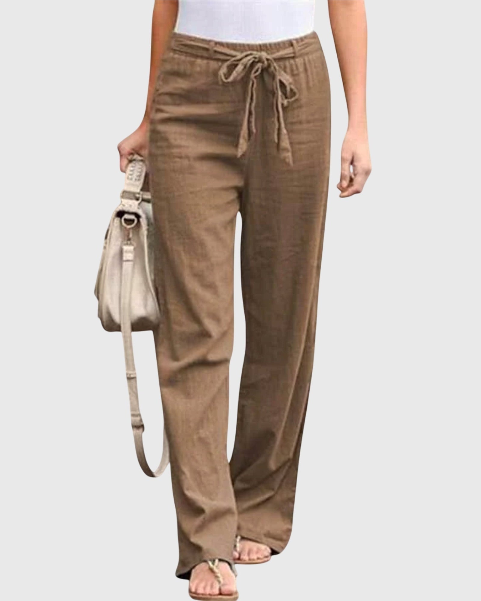 Pantaloni Donna a Vita Alta | Gamba Larga & Fiocco in Vita
