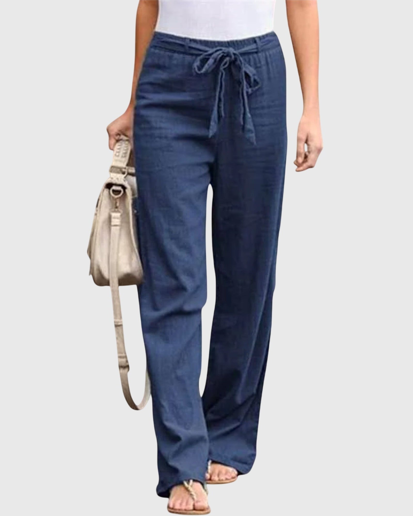 Pantaloni Donna a Vita Alta | Gamba Larga & Fiocco in Vita