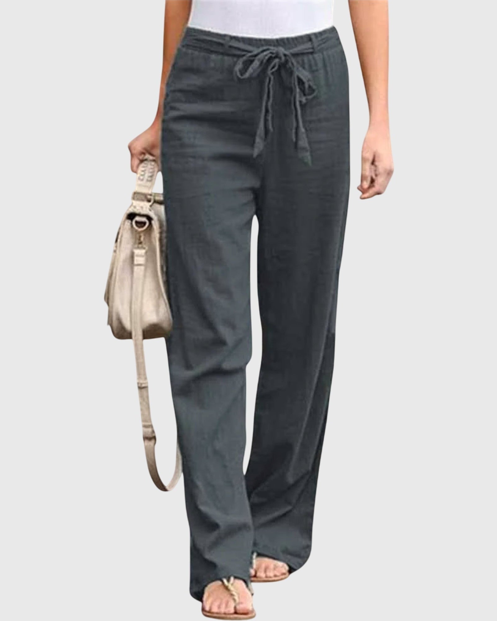 Pantaloni Donna a Vita Alta | Gamba Larga & Fiocco in Vita