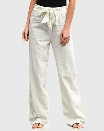 Pantaloni Donna a Vita Alta | Gamba Larga & Fiocco in Vita