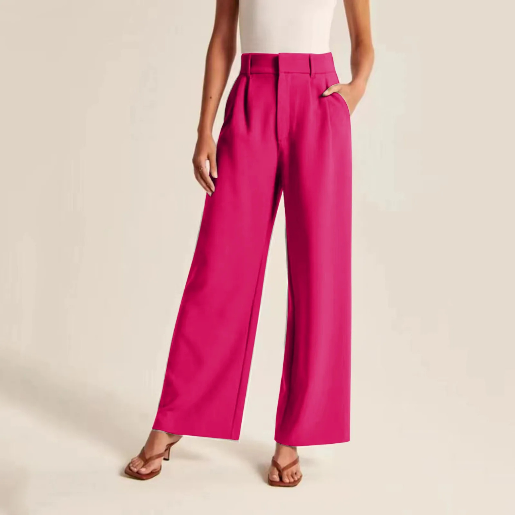Pantaloni Estivi Donna | Vita Alta Sartoriale & Gamba Larga con Piega