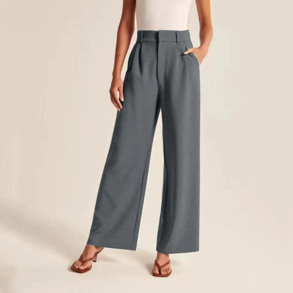 Pantaloni Estivi Donna | Vita Alta Sartoriale & Gamba Larga con Piega