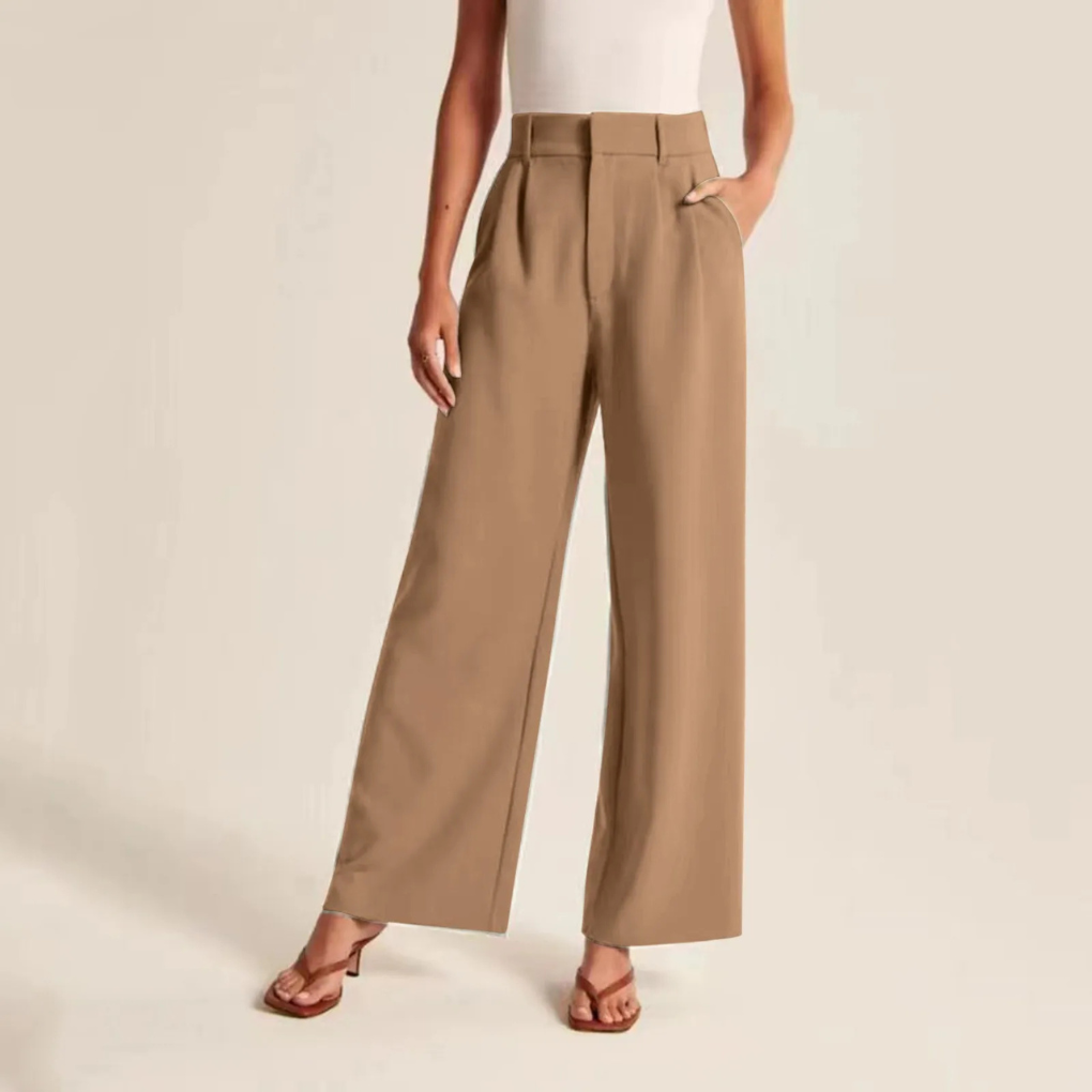 Pantaloni Estivi Donna | Vita Alta Sartoriale & Gamba Larga con Piega