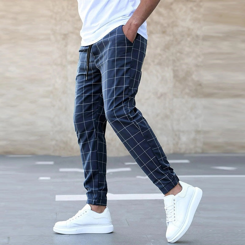 Pantaloni Uomo Jogger | Fantasia a Quadri & Vita Elasticizzata