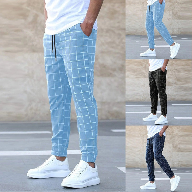 Pantaloni Uomo Jogger | Fantasia a Quadri & Vita Elasticizzata